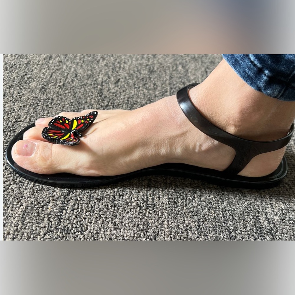 Katy Perry Collections Black Sandals with Multicolor Butterfly